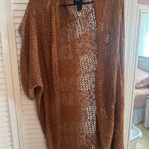 Brown Open-Knit Daytrip Women's Sweater